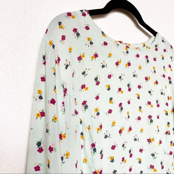 ASOS Fluted Long Sleeve Ruffle Hem Mini Dress Size 14 - Picture 4 of 16